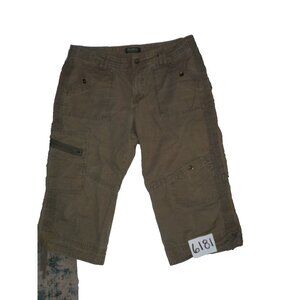 Eddie Bauer 6 Pocket Cargo Olive Green Women's 100% Cotton Capris